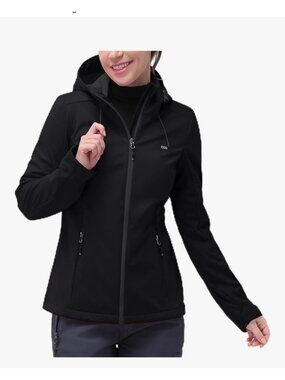 33000ft Womens M Waterproof Hooded Softshell Jacket Windproof Raincoat Hiking